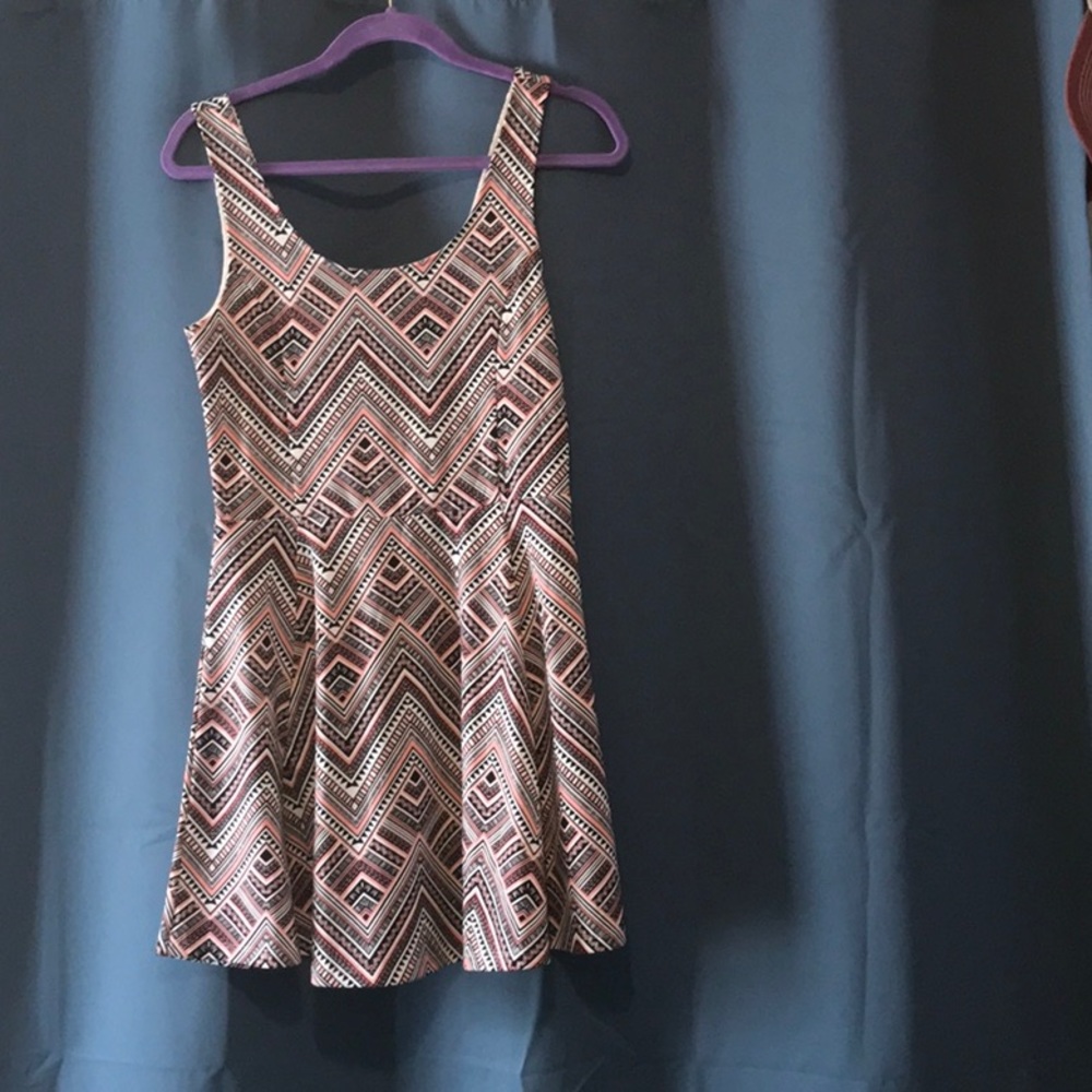 Pink printed skater dress